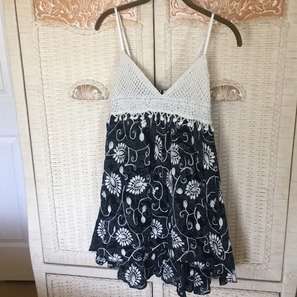 💐Navy blue stitch & crochet dress💐 - Picture 3 of 8